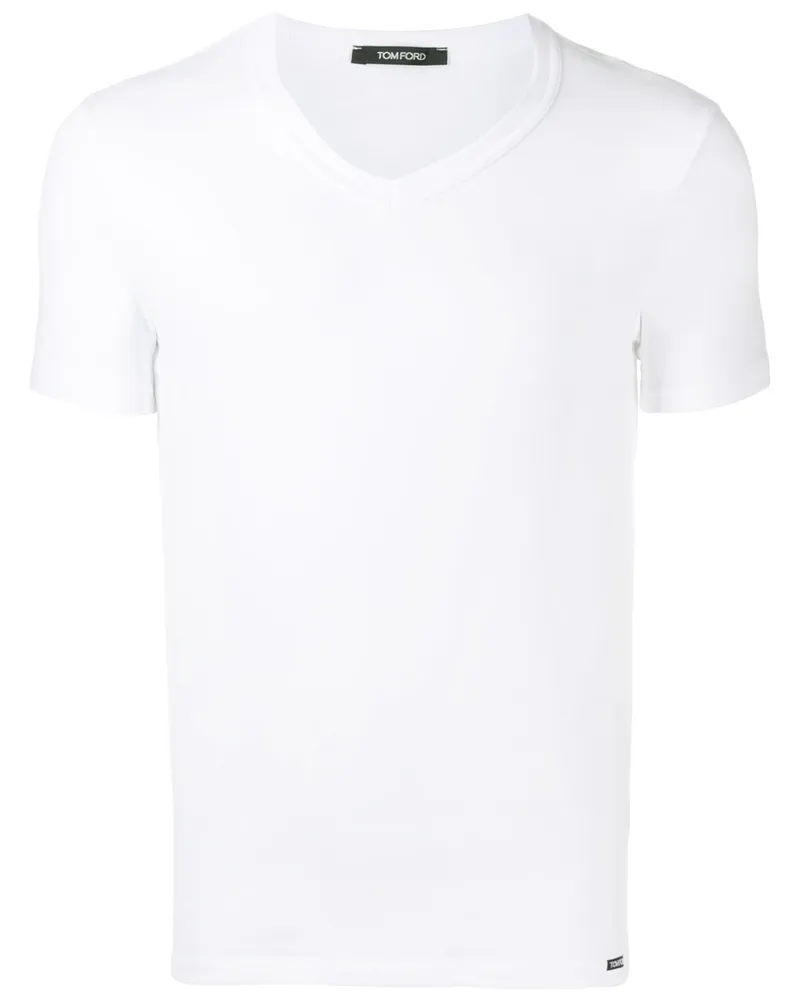 Tom Ford T-Shirt mit V-Ausschnitt - Weiß Weiß