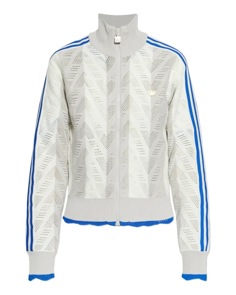 adidas stripe open-knit sweatshirt - Grau Grau