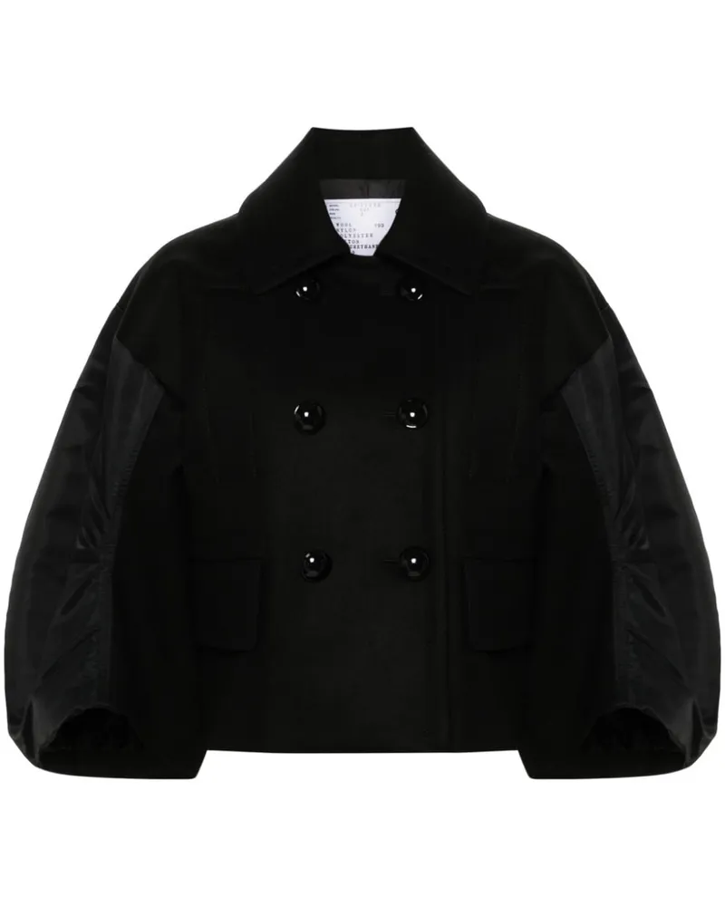 Sacai Doppelreihiger Blazer - Schwarz Schwarz