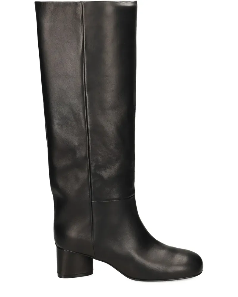 Vic Matié Kniehohe Stiefel mit Blockabsatz - Schwarz Schwarz