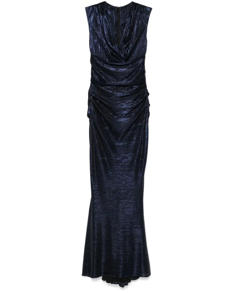 Talbot Runhof Abendkleid mit Falten - Blau Blau