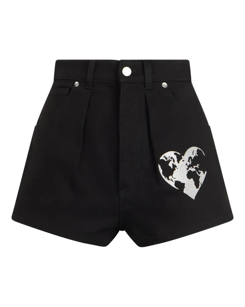 Alberta Ferretti Shorts mit Herzmotiv - Schwarz Schwarz