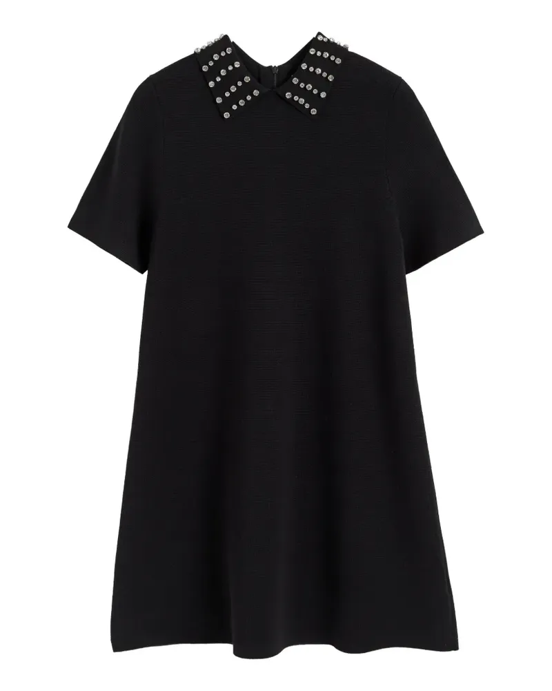 Chinti & Parker Minikleid mit schmucksteinverziertem Kragen - Schwarz Schwarz