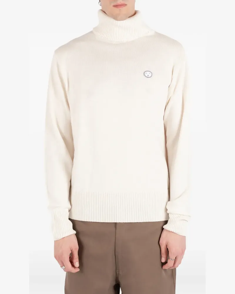 Société Anonyme roll-neck logo-patch sweater - Nude Nude