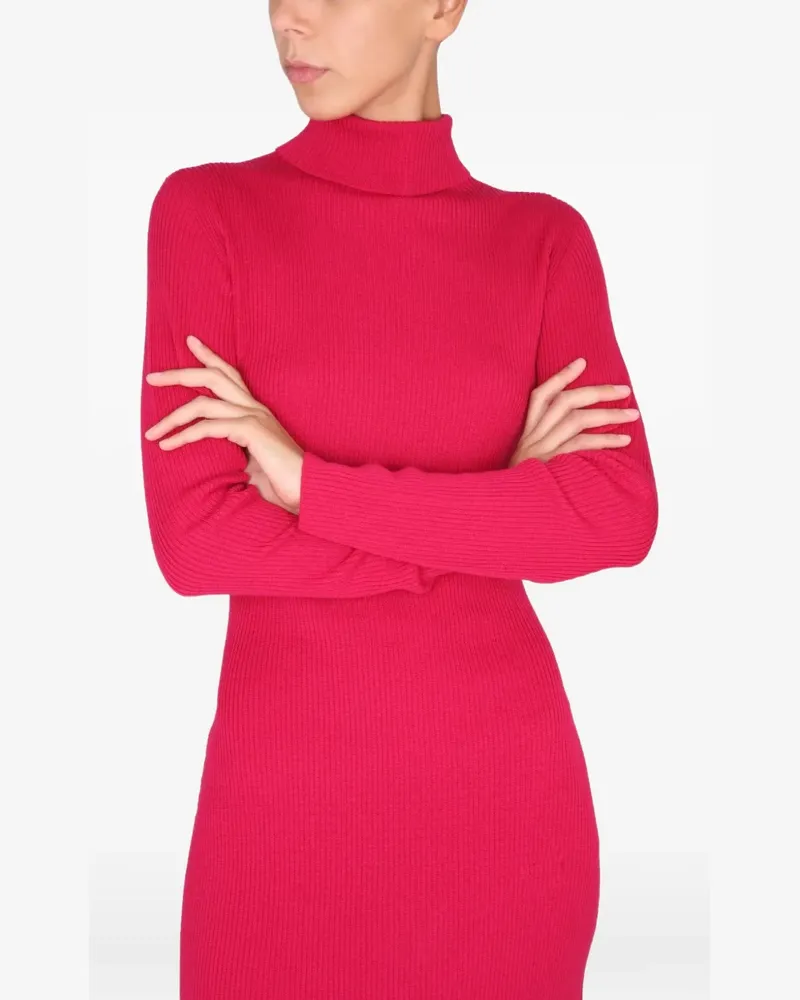Dsquared2 high-neck ribbed-knit dress - Rosa Rosa