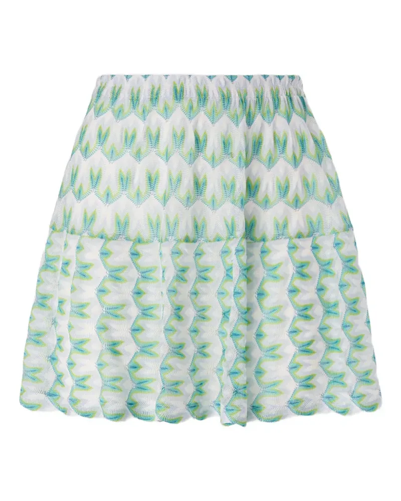 Missoni pleated geometric-pattern mini skirt - Weiß Weiß