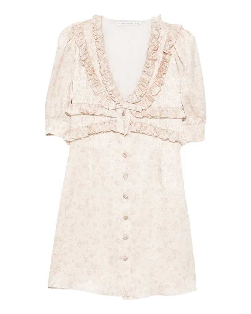 Alessandra Rich ruffled floral dress - Nude Nude