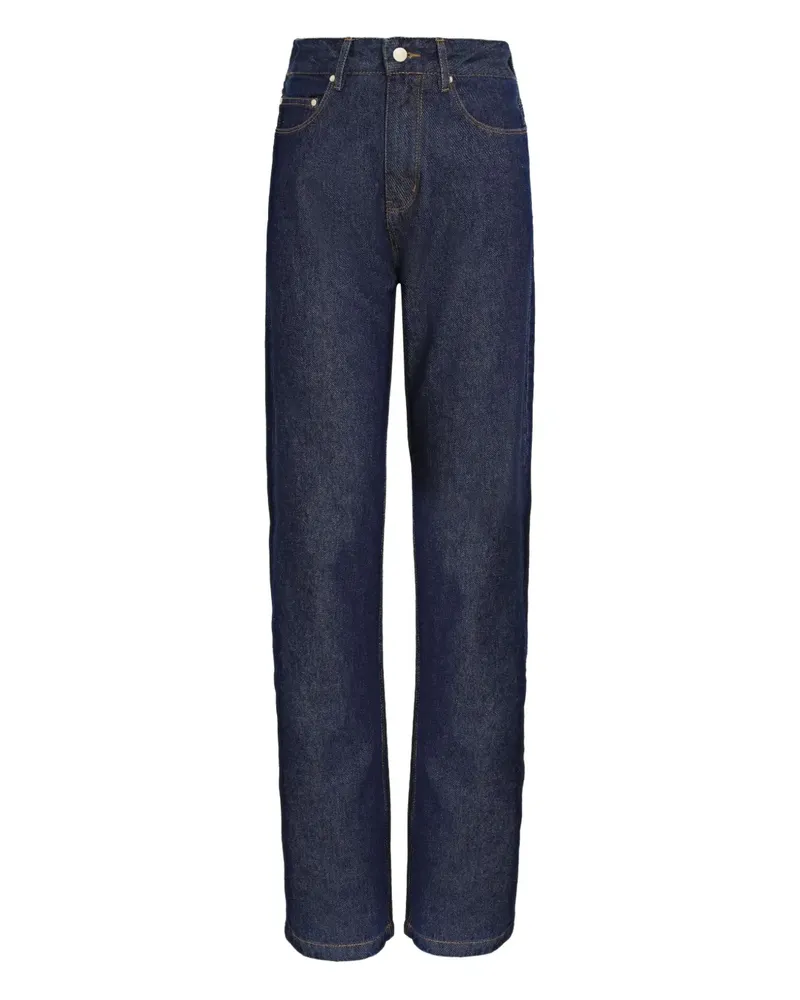 Amapô Gerade Jeans mit Patch - Blau Blau