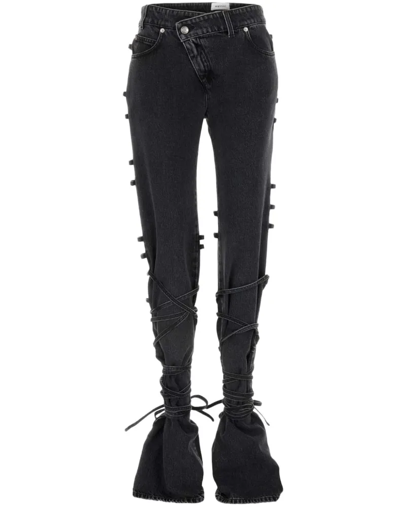 Alexander McQueen Jeans mit Schnürung - Schwarz Schwarz