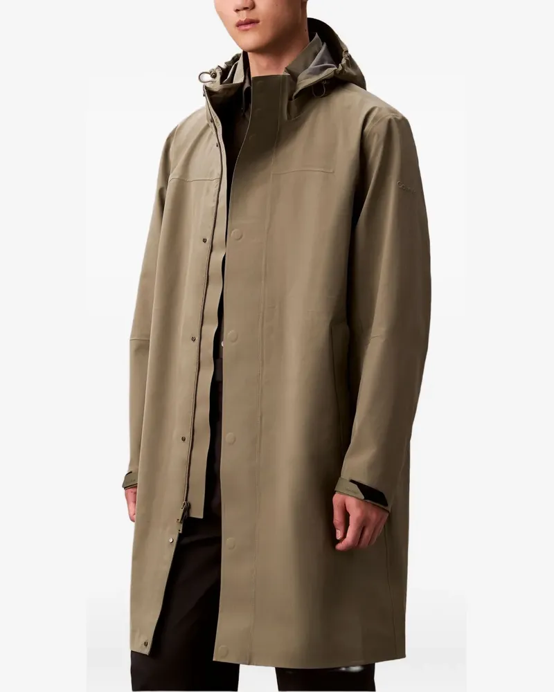 Calvin Klein Geknöpfter 3-in-1 Kapuzenmantel - Braun Braun