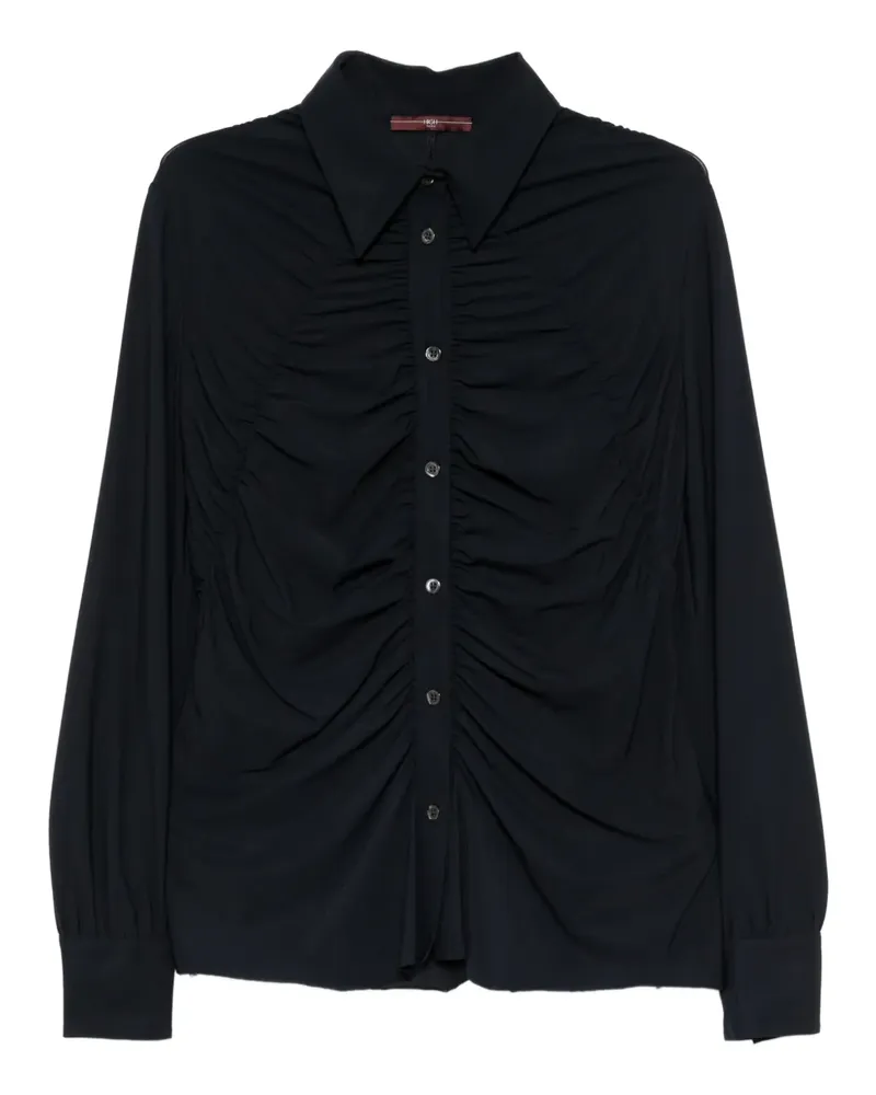 HIGH Gerafftes Tether Hemd - Schwarz Schwarz