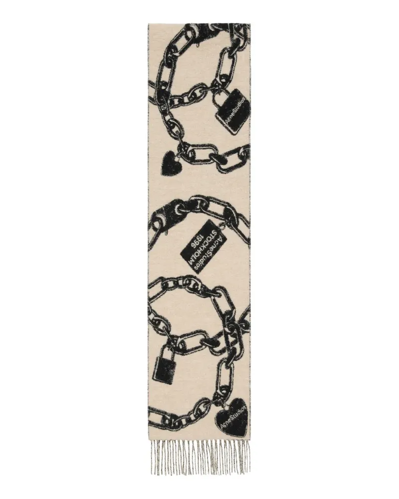 Acne Studios chain fringe scarf - Nude Nude
