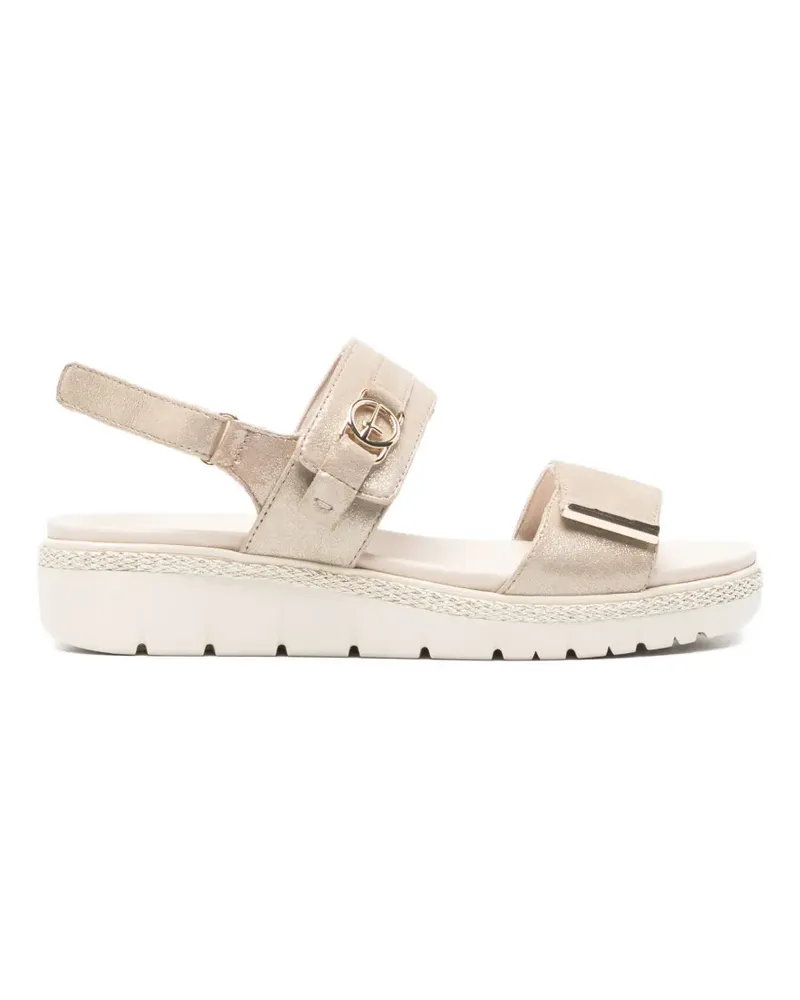 Tamaris metallic leather sandals - Nude Nude