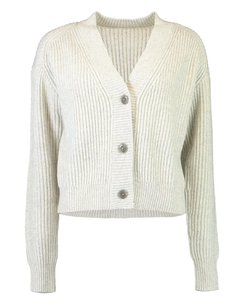 TWP V-neck ribbed cardigan - Grau Grau