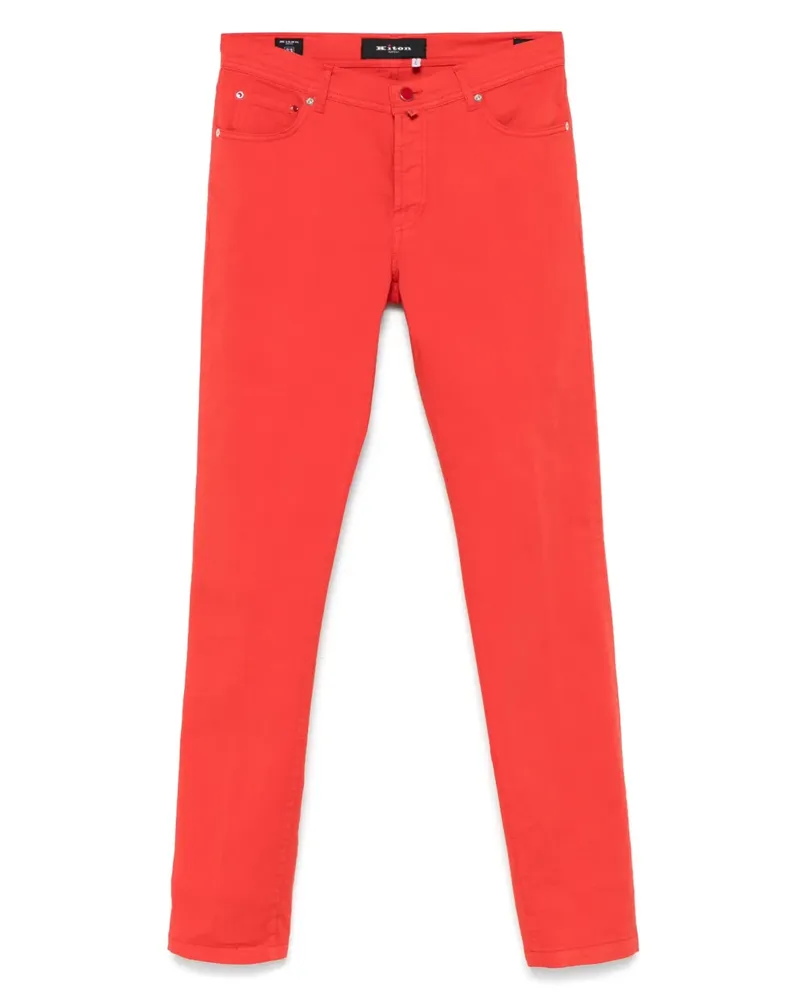 Kiton Klassische Tapered-Jeans - Rot Rot