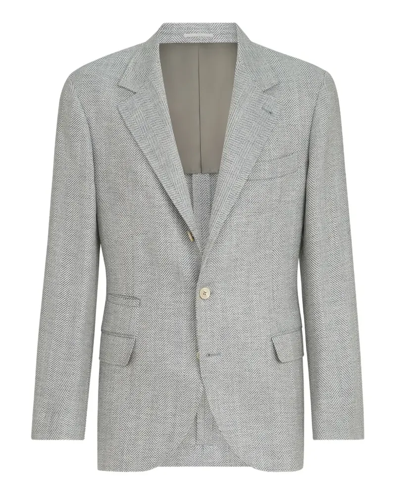 Brunello Cucinelli Dekonstruierter Blazer aus Wolle, Alpaka und Seide - Grau Grau