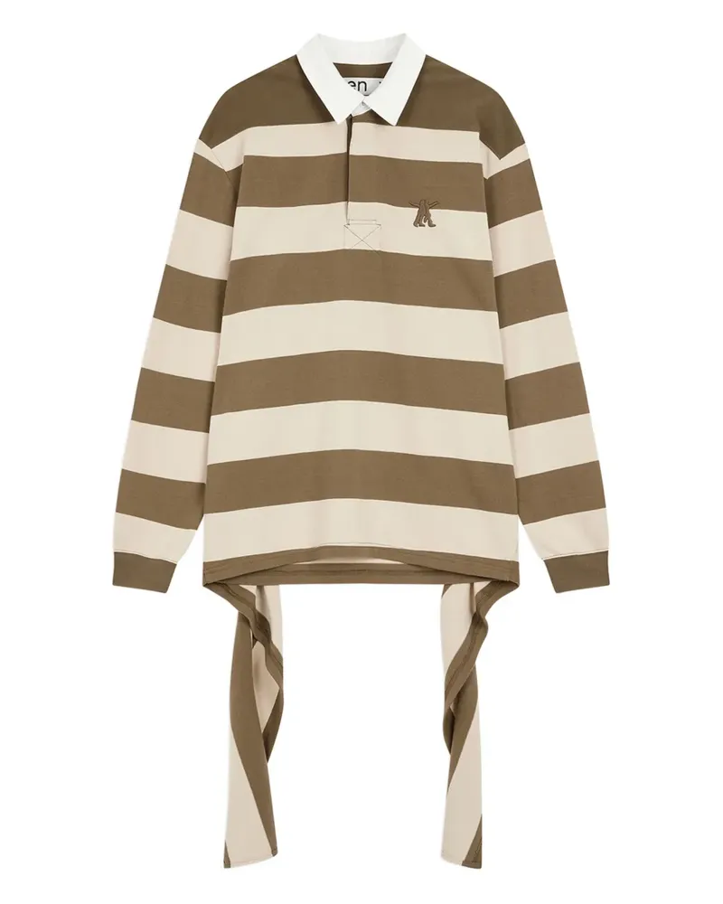 OPEN YY Gestreiftes Hemd mit asymmetrischem Saum - Nude Nude