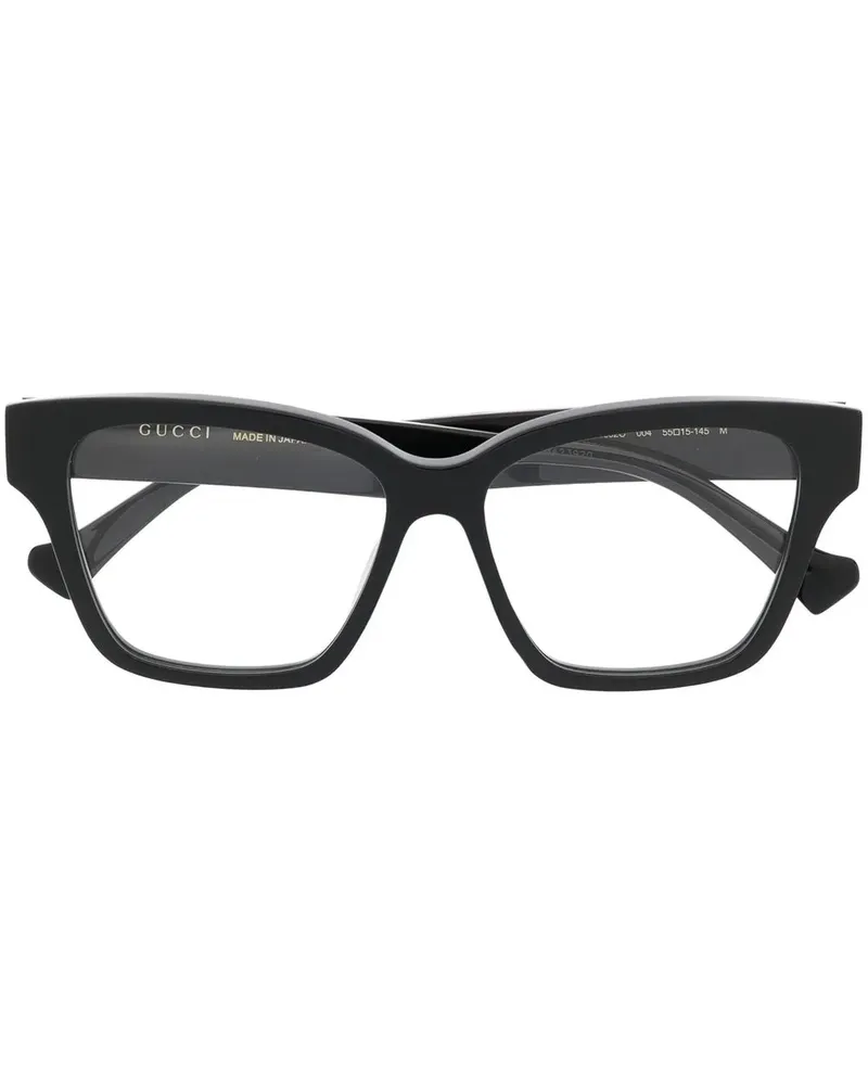 Gucci Brille mit GG-Streifen - Schwarz Schwarz