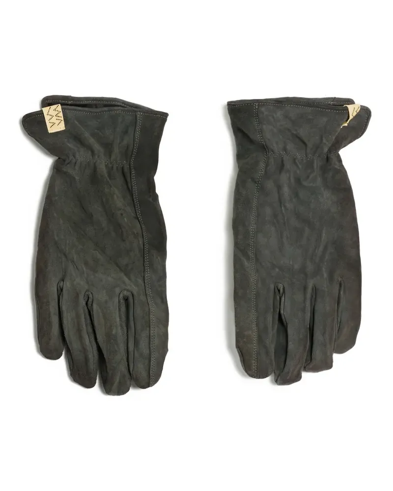 Visvim stitched-detail leather gloves - Schwarz Schwarz