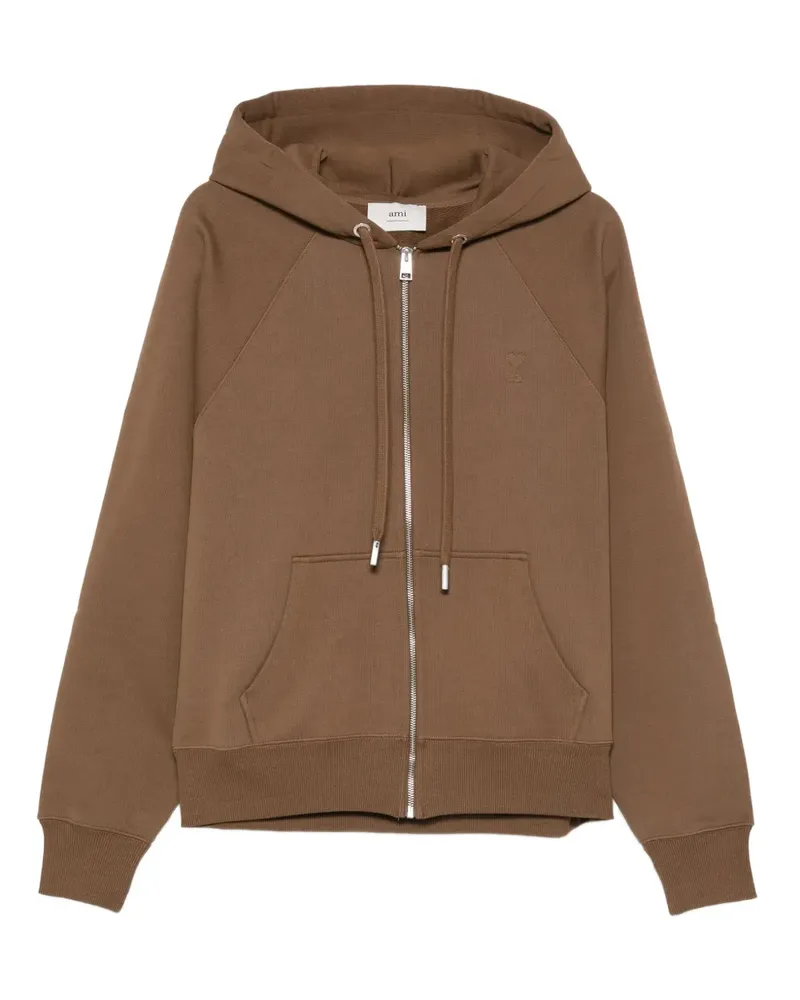 AMI Paris Kapuzenjacke mit Reißverschluss - Braun Braun