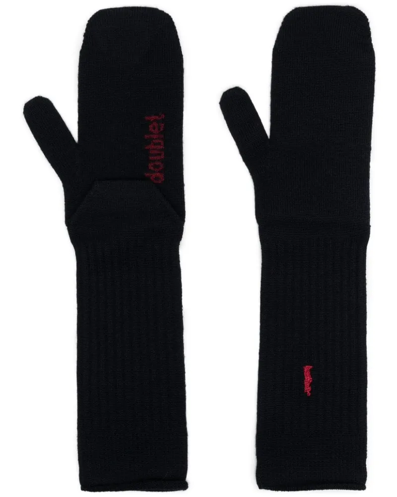 Doublet Gerippte Handschuhe mit Logo Blau