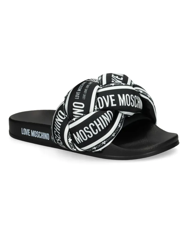 Moschino Sandalen mit geflochtenem Logo-Print - Schwarz Schwarz