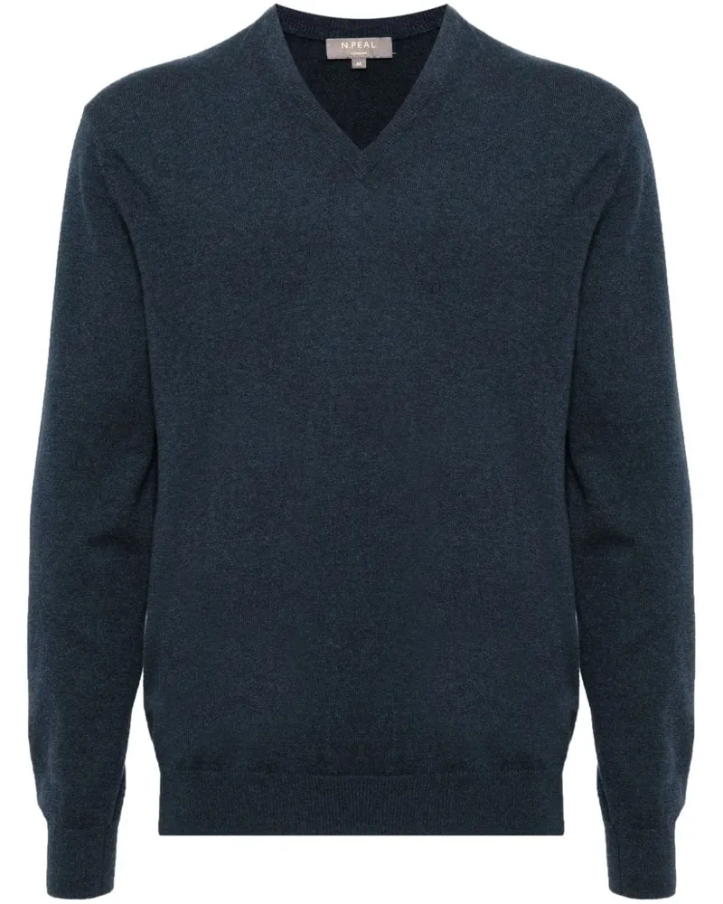 N.Peal Burlington Pullover mit V-Ausschnitt - Blau Blau
