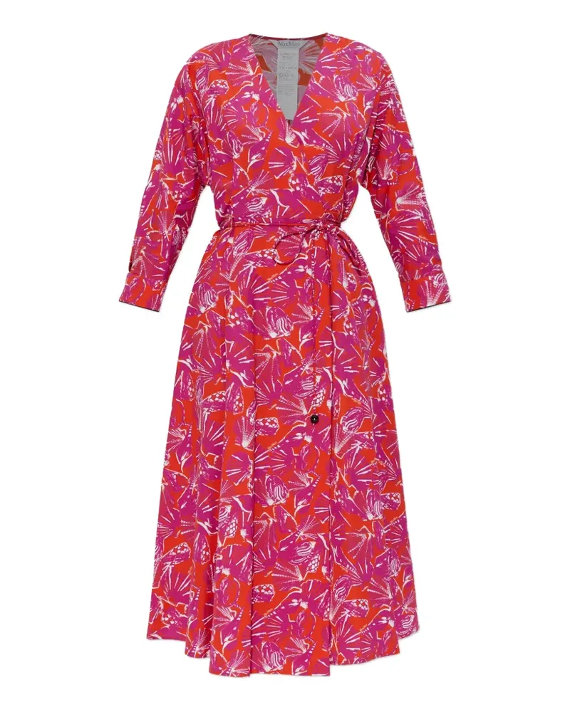 Max Mara Carmo Midikleid mit V-Ausschnitt - Orange Orange