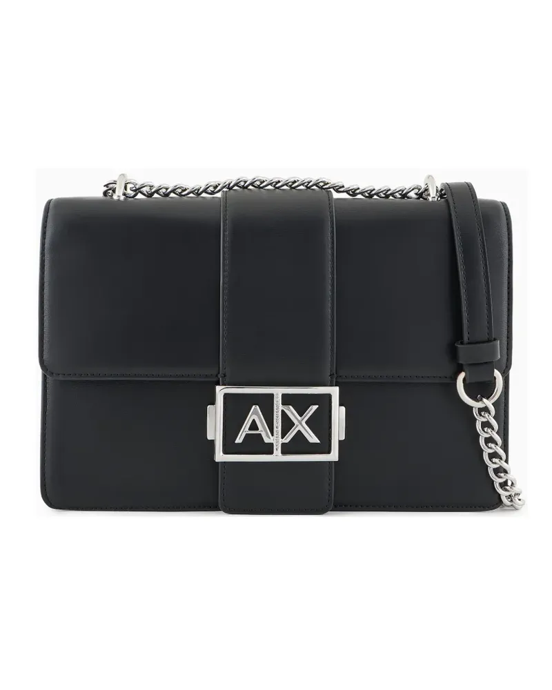 Armani Exchange Umhängetasche mit Logo-Schild - Schwarz Schwarz