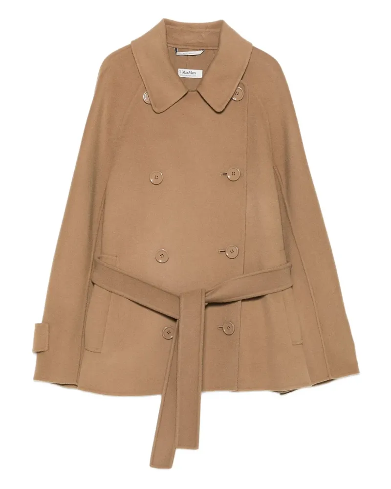 Max Mara Doppelreihiger Mantel mit Gürtel - Nude Nude
