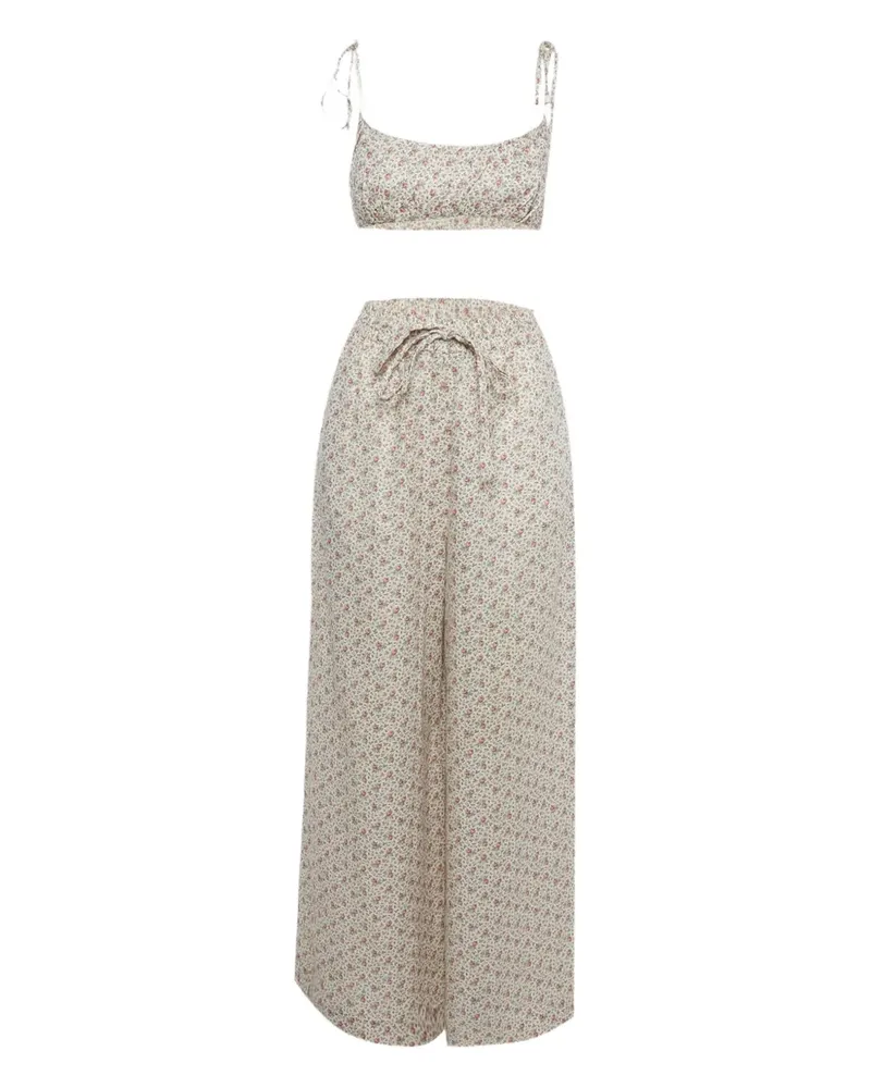 Zimmermann floral-print two-piece suit - Nude Nude