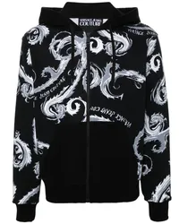 Versace Jeans Hoodie mit Barocco-Print Schwarz