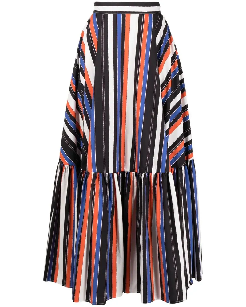 PLAN C Gestreifter Rock - Schwarz Schwarz