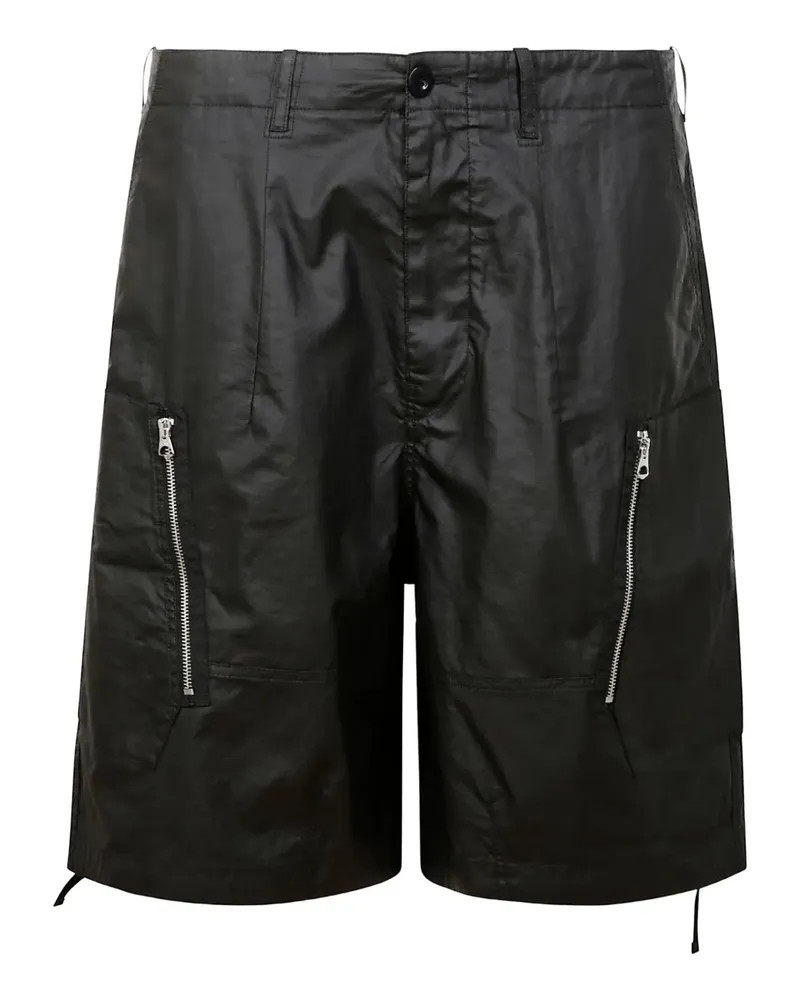 Ten c Leinenshorts mit Reißverschlusstasche - Schwarz Schwarz