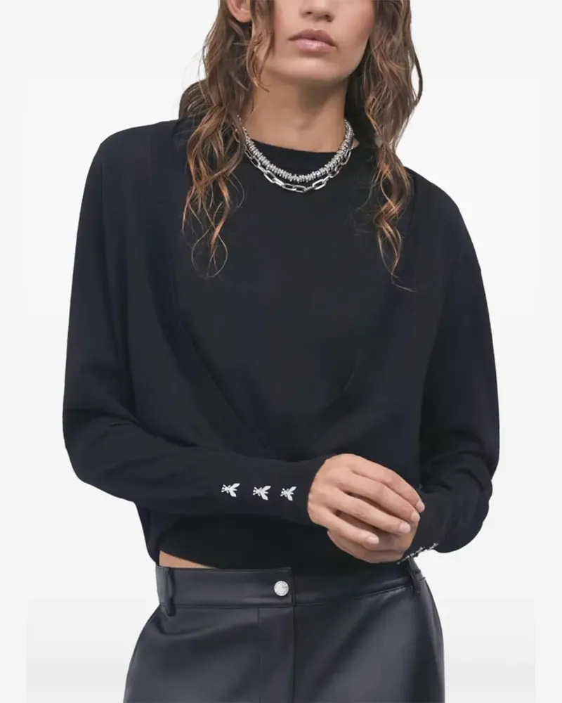 Patrizia Pepe Pullover im Layering-Look mit Logo - Schwarz Schwarz