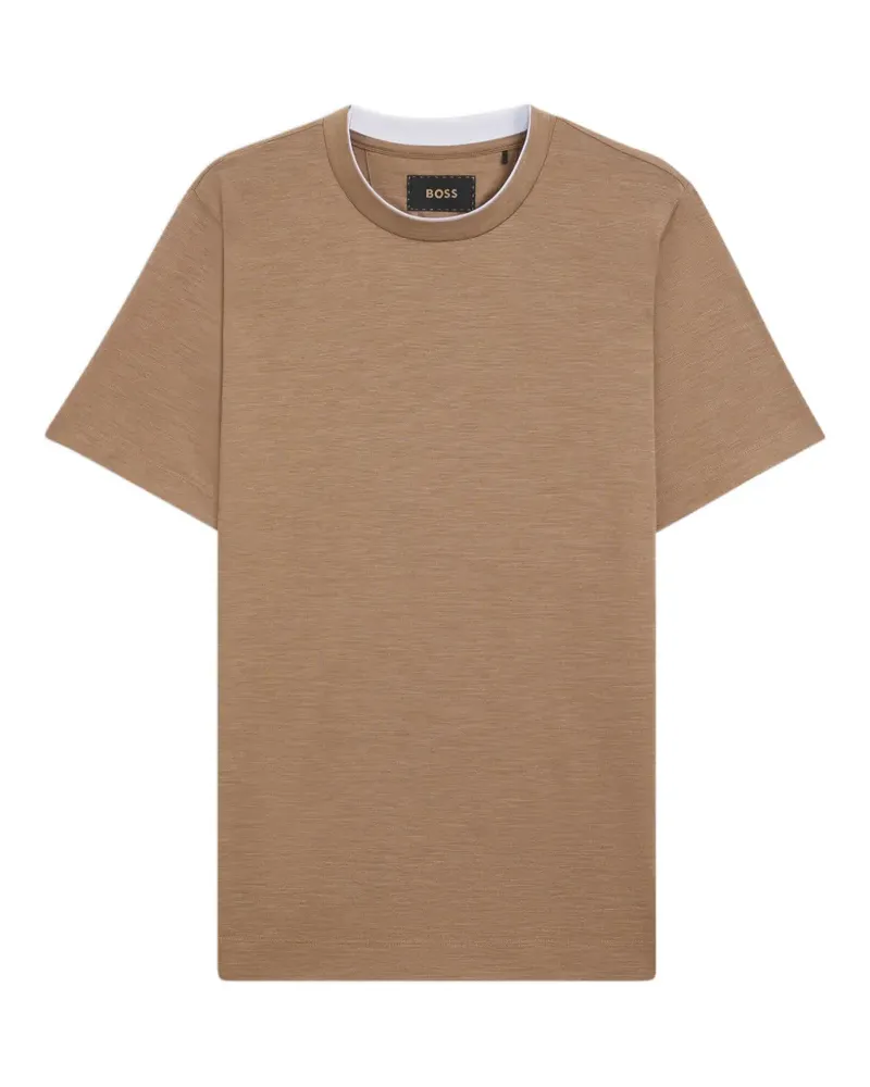 HUGO BOSS T-Shirt mit doppeltem Kragen - Nude Nude