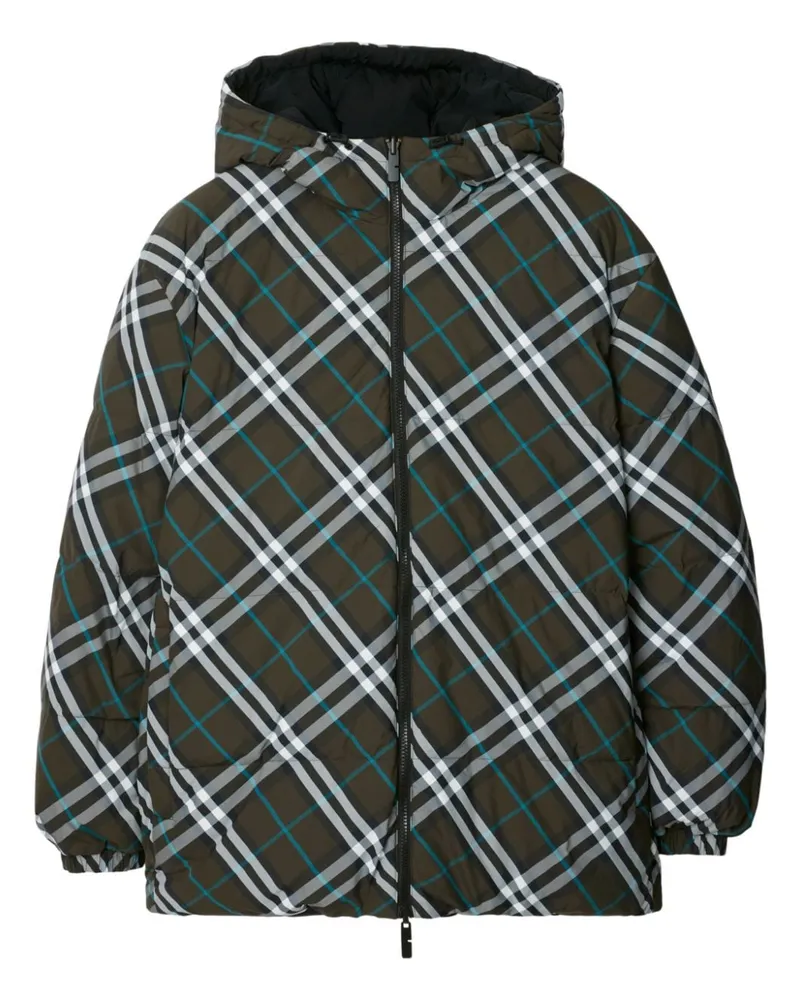 Burberry Wendbare Steppjacke mit Karo - Grün Grün