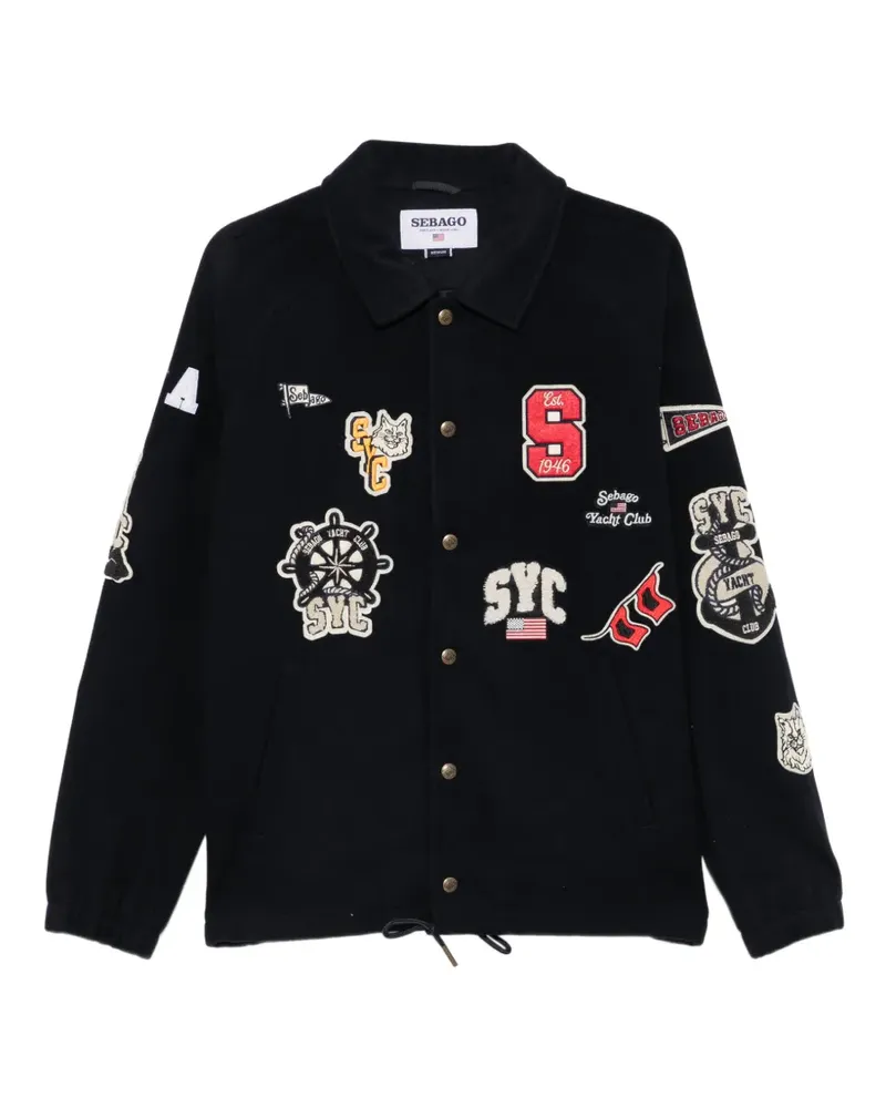 Sebago patch-detail drawstring jacket - Schwarz Schwarz