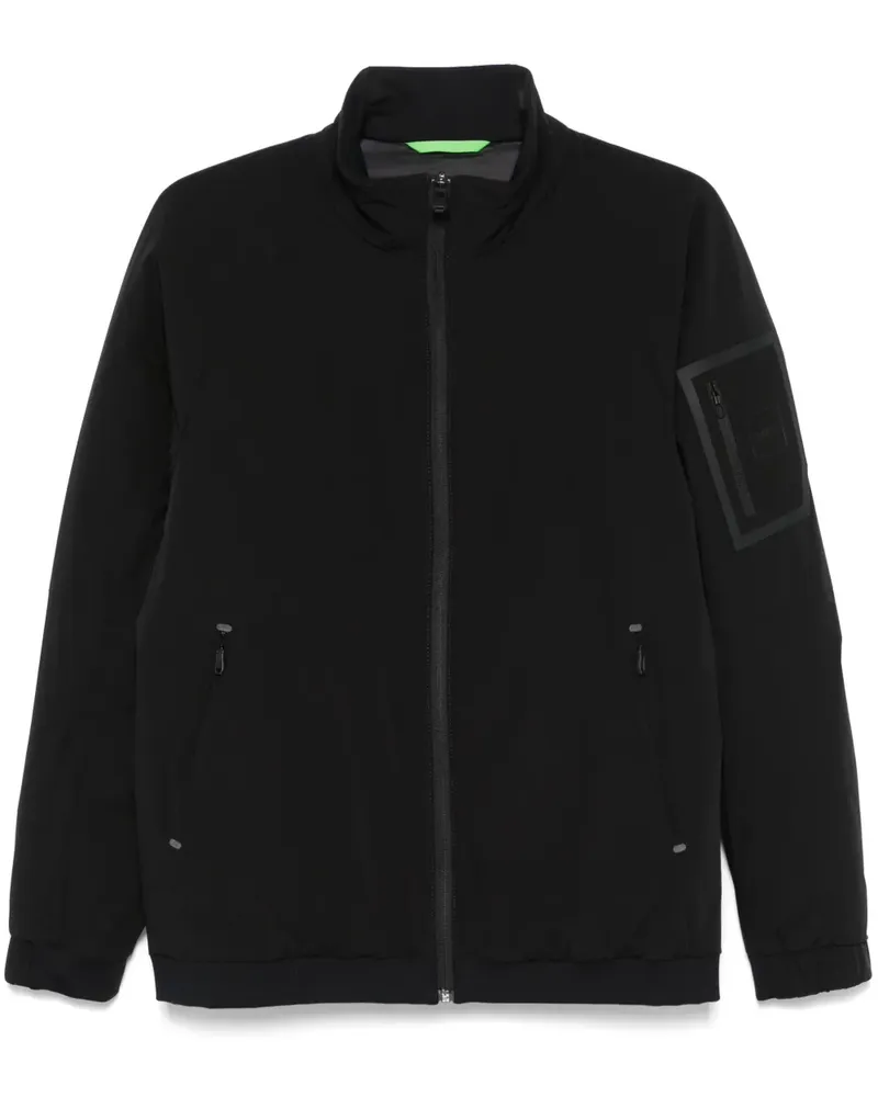HUGO BOSS Gefütterte Jacke mit Logo-Patch - Schwarz Schwarz