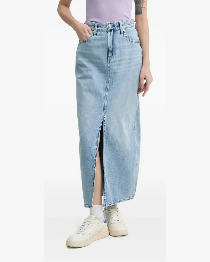 G-STAR RAW Gerader Jeans-Midirock mit Schlitz - Blau Blau