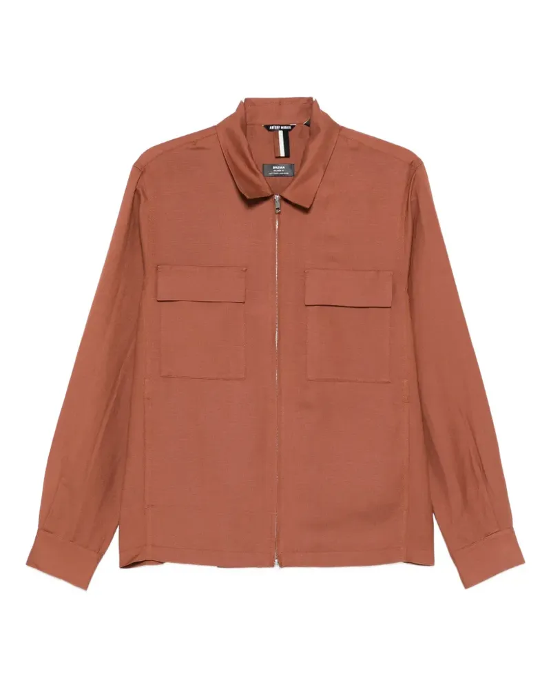 Antony Morato zip-up chest-pocket jacket - Braun Braun
