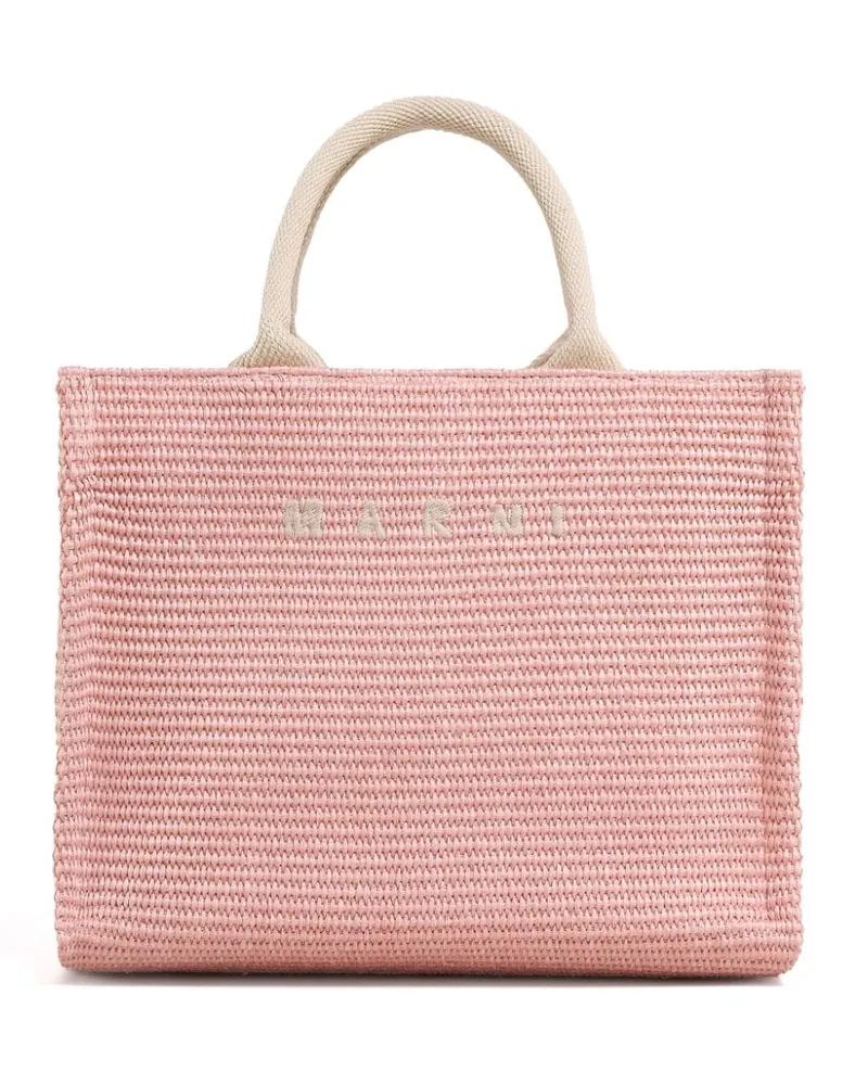 Marni Shopper aus Bast - Rosa Rosa
