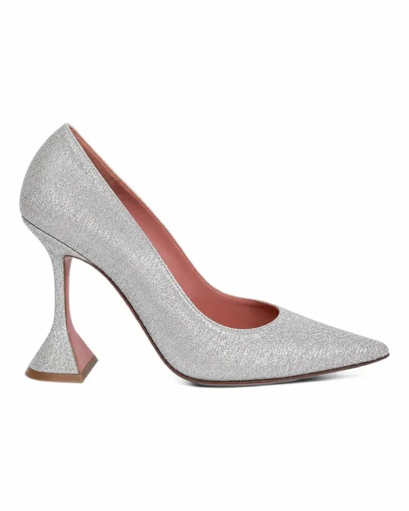 Amina Muaddi Ami Pumps mit spitzer Kappe - Silber Silber