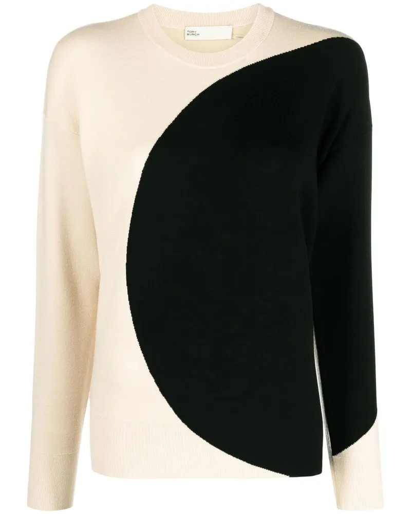 Tory Burch Zweifarbiger Pullover - Schwarz Schwarz