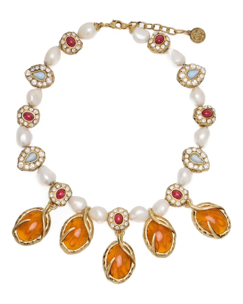 Roberto Cavalli Halskette mit Schmucksteinen - Gold Gold