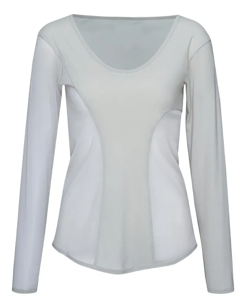 Issey Miyake Hemd mit Mesh-Einsätzen - Weiß Weiß