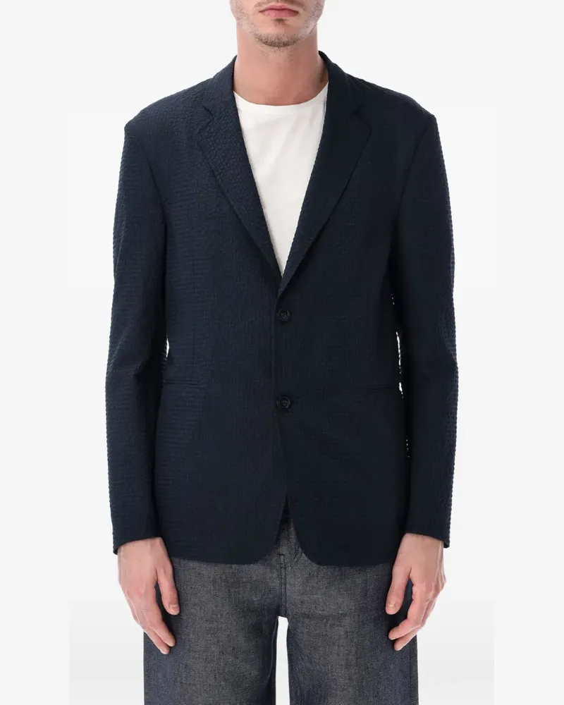 Emporio Armani seersucker blazer - Blau Blau
