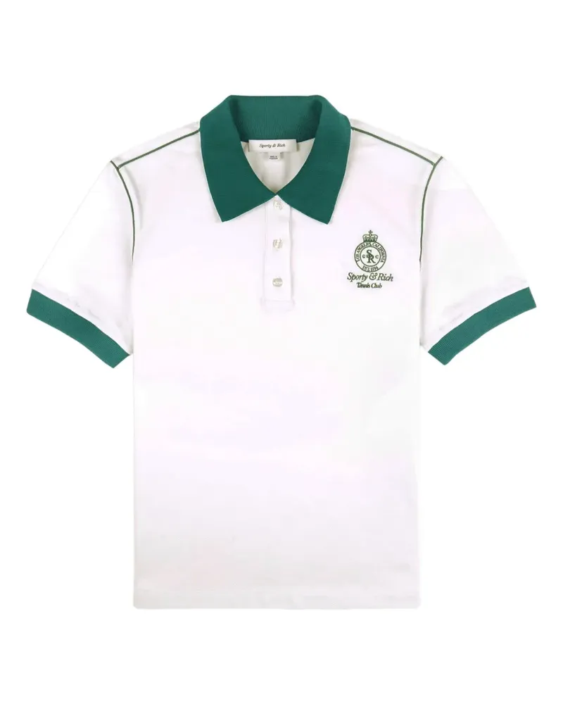 SPORTY & RICH Poloshirt mit Kontrastkragen - Weiß Weiß