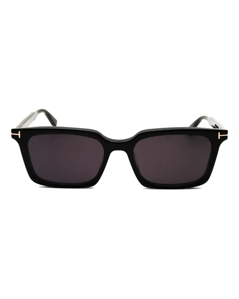 Tom Ford rectangular-frame clip-on glasses - Schwarz Schwarz