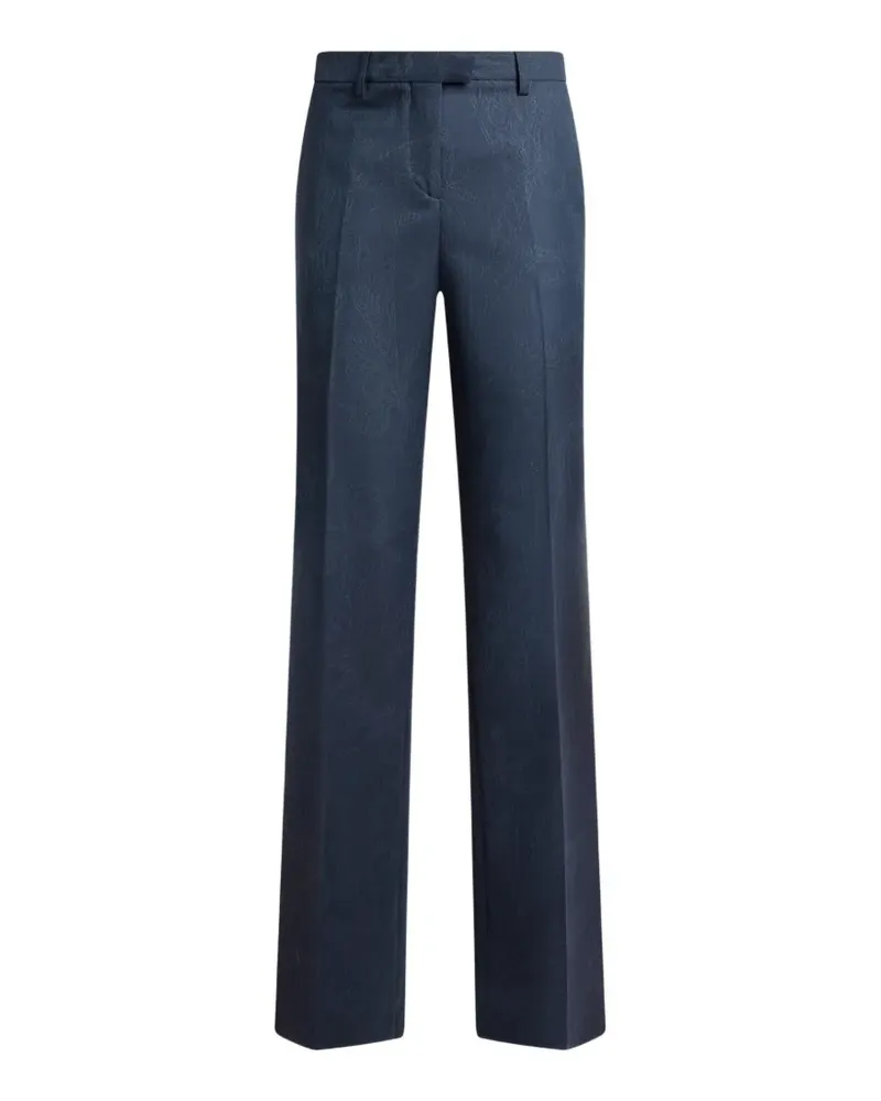 Etro wool jacquard trousers with Paisley motif - Blau Blau